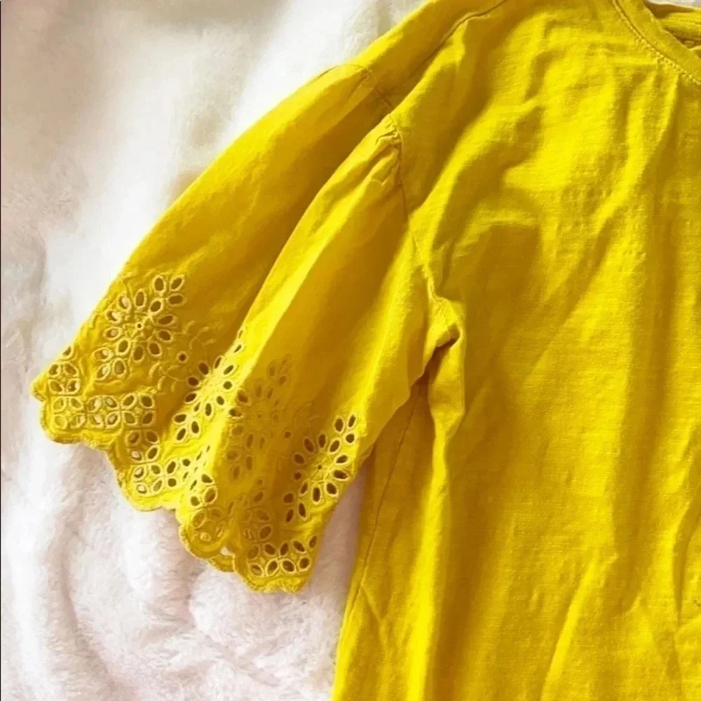 Gap Kids Girls Gold Crochet Bell Sleeve Top